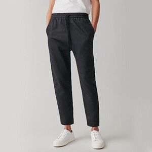 COS Women's Black Relaxed Cotton Linen Trousers Joggers Pants size US 4